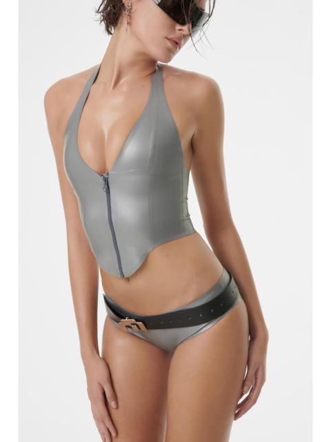 miaou MARA CORSET - DARK GREY LATEX