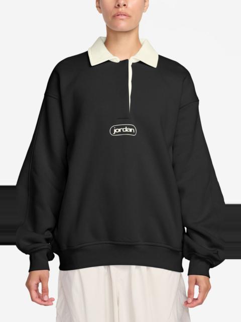 Jordan Jordan Flight Club Rugby Top in Black/Sail/Black at Nordstrom