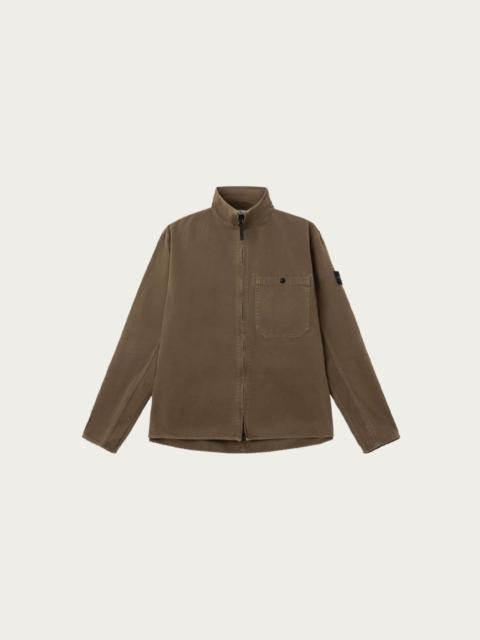 Stone Island Organic Cotton Panama "Old" Effect Overshirt - Earth of Shadow