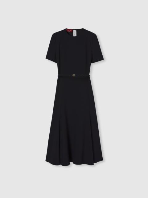 GUCCI Satin dress with Double G belt