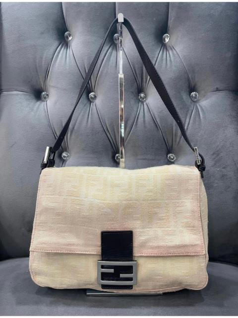 Authentic Fendi White Zucca Monogram Shoulder Bag