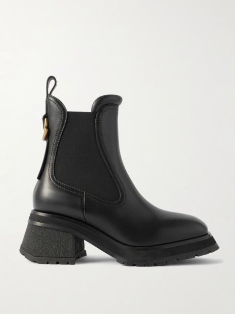 Moncler Gigi embellished leather Chelsea boots Black