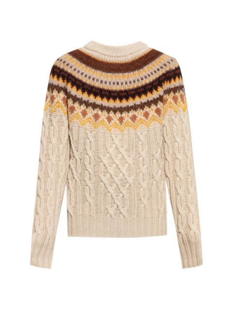 patterned jacquard wool sweater