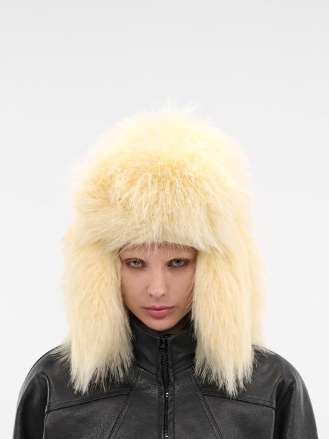 JACQUEMUS Yellow Shaggy Oversized Trapper Hat