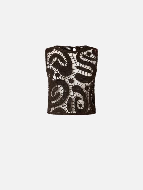 PINKO GEOMETRIC CROCHETED SLEEVELESS TOP