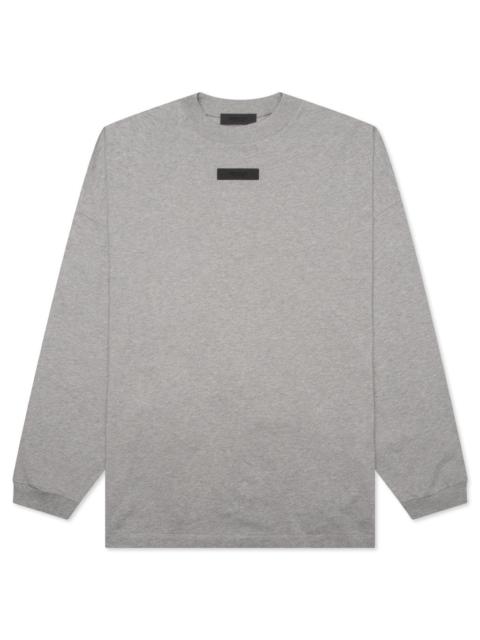 ESSENTIALS L/S TEE - DARK HEATHER OATMEAL
