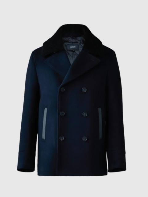 MACKAGE COLE wool double-breasted jacket with shearling collar
