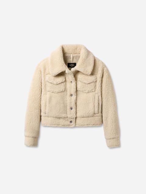 UGG ® Women's Frankie Short Trucker Jacket Fleece in Natural Ii