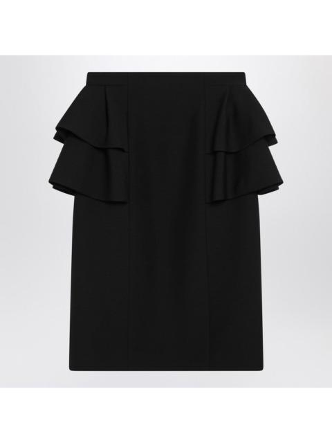 Valentino Black Skirt With Ruffles On The Sides Women