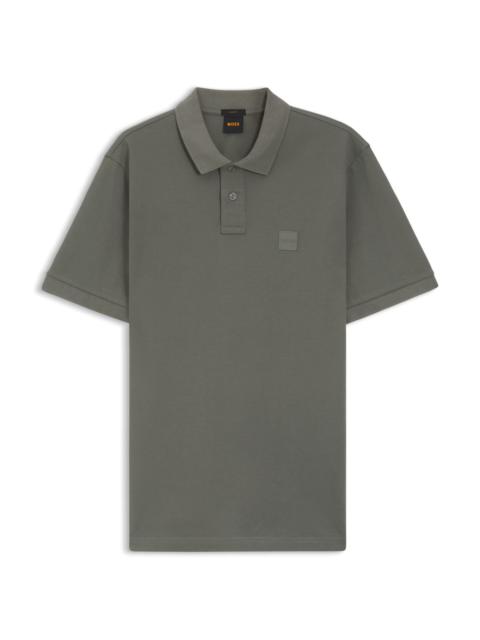 BOSS STRETCH-COTTON SLIM-FIT POLO SHIRT WITH LOGO PATCH