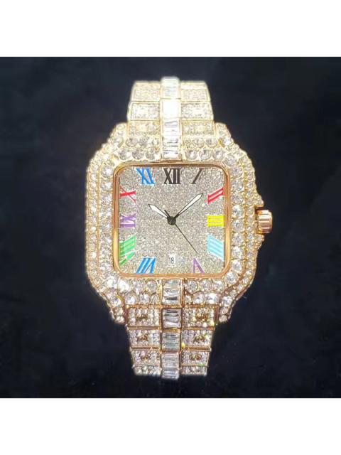 Streetwear - Iced Out Square Colorful Number Watch
