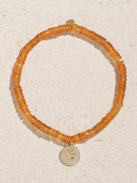 SYDNEY EVAN Luck And Protection 14-karat Spessartine Bracelet