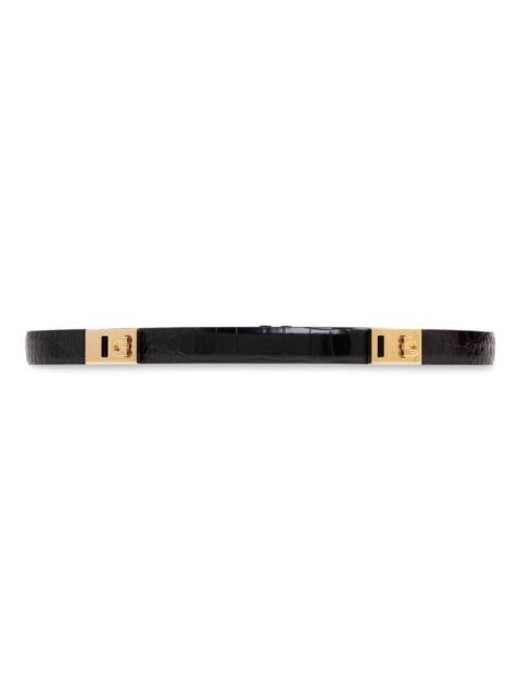 FERRAGAMO Ferragamo Black Adjustable Hug Belt, Size 100 cm