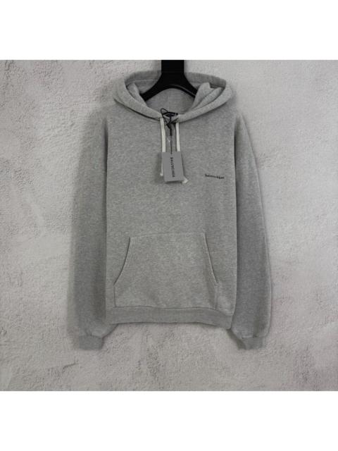 BALENCIAGA Balenciaga Grey Logo Print Cotton Hooded Sweatshirt