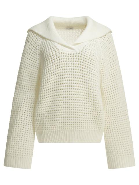 Brunello Cucinelli Brunello Cucinelli Cotton V-neck Sweater White Women