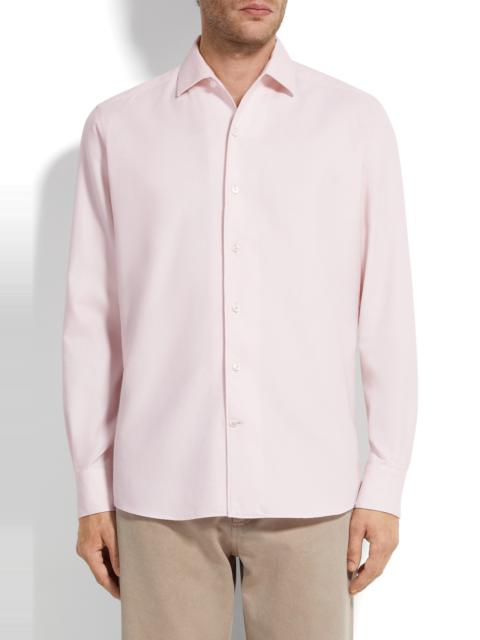 ZEGNA ZEGNA Cashco Cotton & Cashmere Oxford Button-Up Shirt in Light Pink at Nordstrom