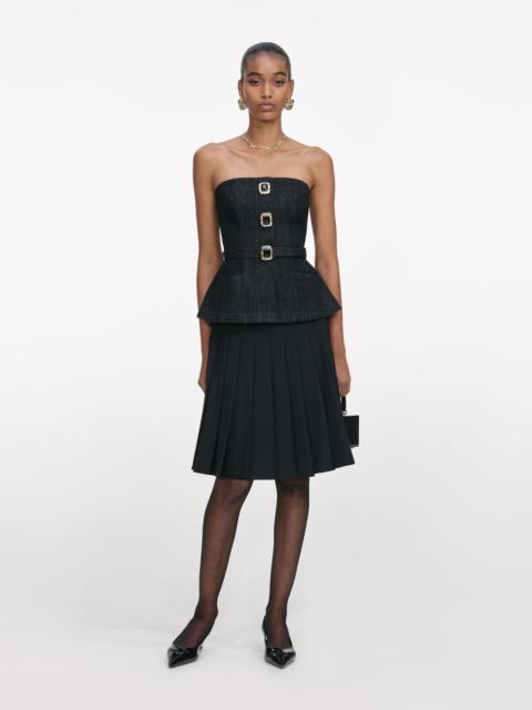 self-portrait Black Denim Bandeau Top