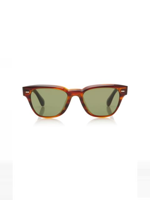 Oliver Peoples Rueny Square-Frame Acetate Sunglasses brown