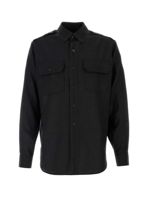 Maison Margiela Maison Margiela Men Slate Wool Shirt