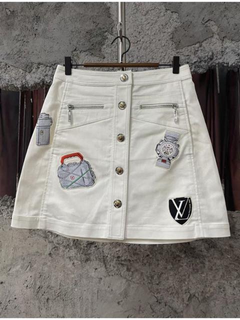 Louis Vuitton Louis Vuitton 2018 appliqué button-down skirt