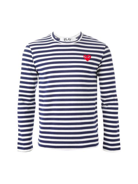 Comme des Garçons PLAY MENS STRIPED TEE RED HEART - BLUE