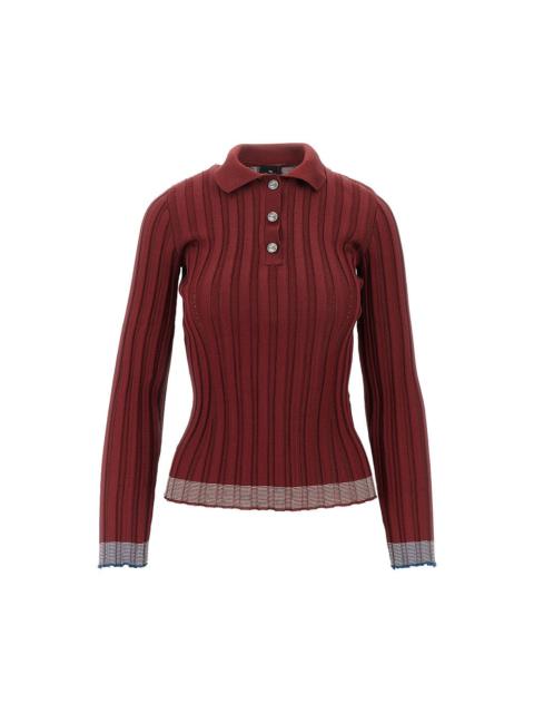 Etro RIBBED VISCOSE POLO SHIRT