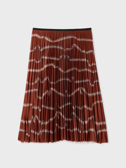 Paul Smith Women's Rust Red 'Signature Stripe' Ribbon Print Skirt