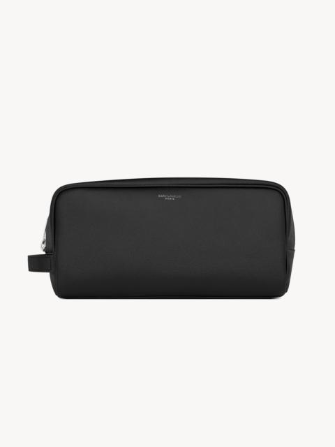 SAINT LAURENT SAINT LAURENT PARIS GROOMING CASE IN GRAIN DE POUDRE LEATHER