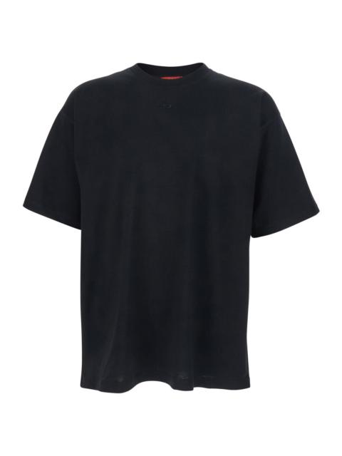 Diesel Diesel Men 'T-Lucien' Black T-Shirt With Tone On Tone Logo Patch On The Front In Cotton Man