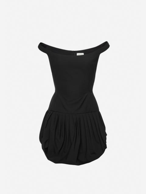 MAGDA BUTRYM Off-shoulder puff skirt mini dress in black