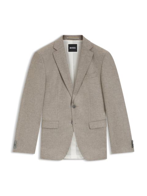 BOSS SLIM-FIT BLAZER IN PATTERNED WOOL AND CASHMERE