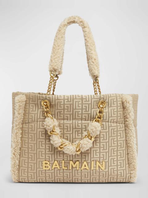 1945 Soft Cabas Tote Bag In Jacquard With Shearling