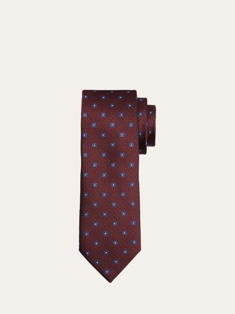 ZEGNA Men's Geometric Jacquard Silk Tie