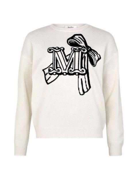 Max Mara MAX MARA Zurlo Round Neck White Wool Sweater New & Authentic