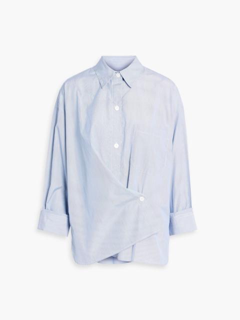 TWP New Earl asymmetric striped cotton-poplin shirt