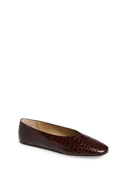 LE MONDE BÉRYL Le Monde Beryl Regency Croc Embossed Flat in Coco Brown at Nordstrom