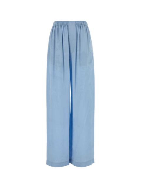 BALENCIAGA Balenciaga Women Light Blue Silk Wide-Leg Pant