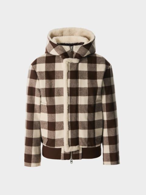 MACKAGE JAY-PL Plaid Wool Jacket With Shearling-Lined Hood