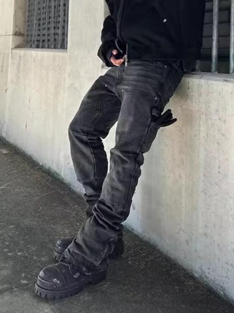 Other Designers Other - Faded Black Stacked Carpenter Denim - Flare / Zip Hem