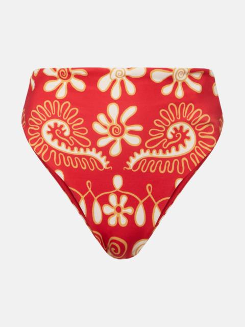 CALA de la CRUZ Lulu printed high-rise bikini bottoms