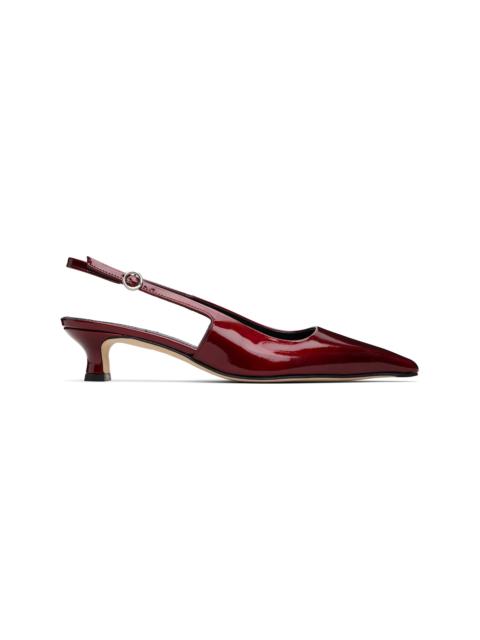 Aeyde Burgundy Catrina Patent Leather Heels