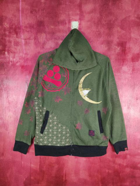 Other Designers Vintage - San Maruichi Japan Shashiko Army Green Hoodie Sweater #S609