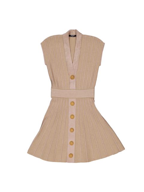 Balmain Balmain V-Neck Ribbed Mini Dress
