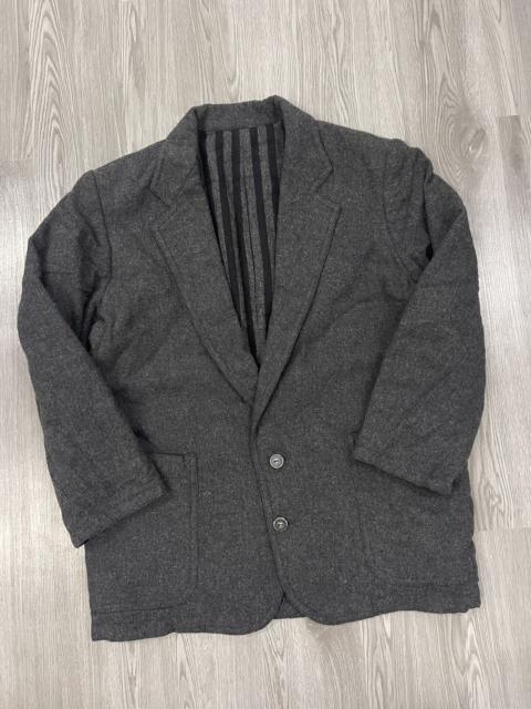 Other Designers Vintage - Steals🔥🔥🔥80s Issey Sport Black Grey Striped Wool Coat