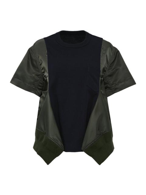 sacai Nylon Twill X Cotton Jersey T-Shirt