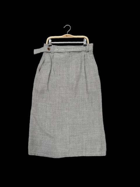 Yohji Yamamoto Y's Yohji Yamamoto Rayon Linen Belted Midi Skirts