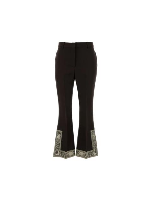 Burberry BURBERRY Brown Wool Blend Flared Pant New & Authentic (Women