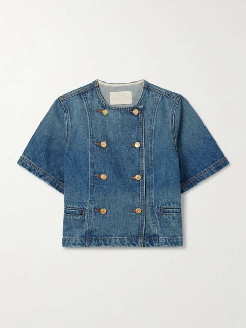 Serge double-breasted denim jacket Mid denim