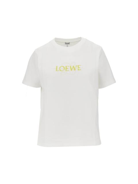 Loewe Loewe Embroidered Cotton-blend T-shirt White Women