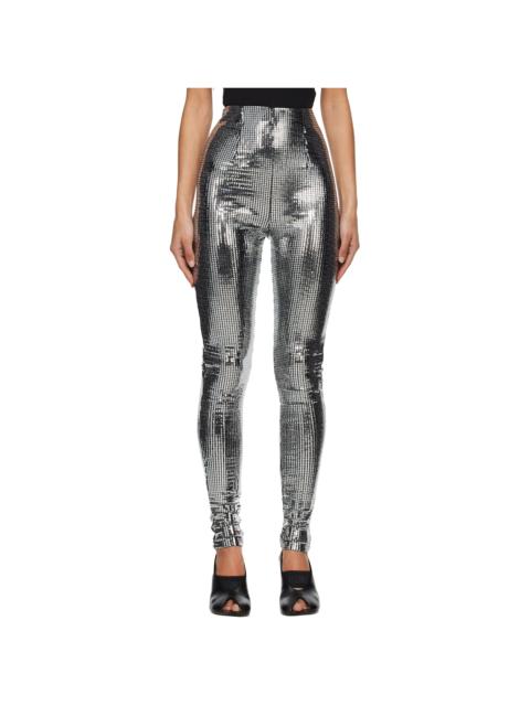 MM6 Maison Margiela Silver Metallic Leggings